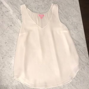 Lilly Pulitzer NWOT white silk tank size small